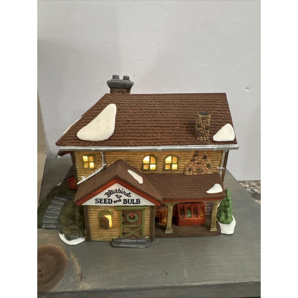 1992 Dept. 56 New England Village Heritage Coll. BLUEBIRD SEED & BULB Light/Box - Picture 2 of 15